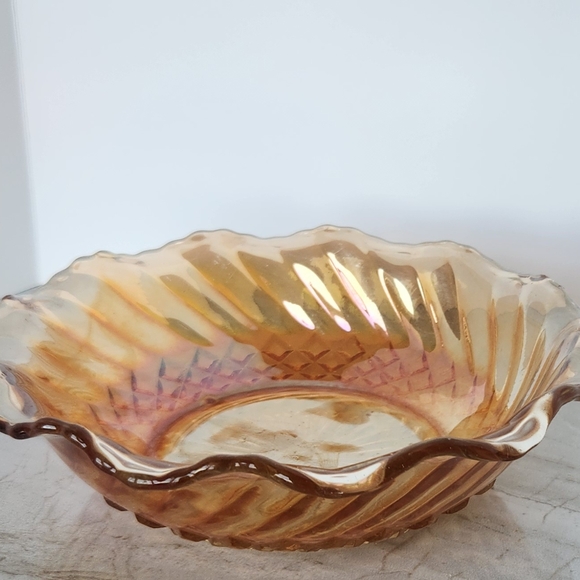 Anchor Hocking Other - Anchor Hocking Amber Glass Decorative Bowl